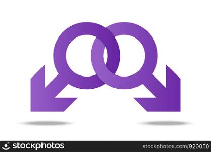 Illustration of Sex symbol isolated on white background , ConnectHomosexual Represents a spouse concept ,Gay couple husband and wife , love valentine's day , vector