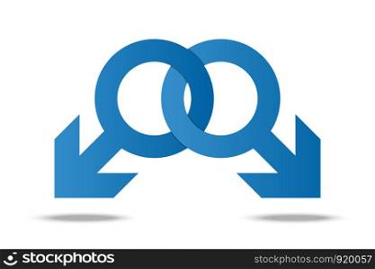 Illustration of Sex symbol isolated on white background , ConnectHomosexual Represents a spouse concept ,Gay couple husband and wife , love valentine's day , vector