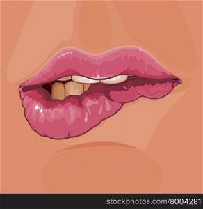 Illustration of shiny red lips&#xA;