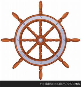Illustration of ship wood wheel