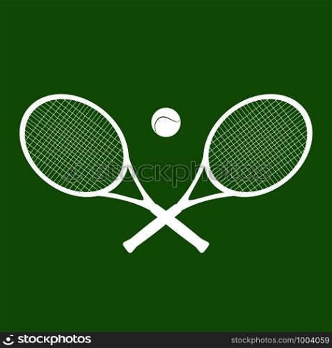 Illustration of silhouettes of rackets and a ball for tennis. Vector element for your creativity. Illustration of silhouettes of rackets and a ball for tennis