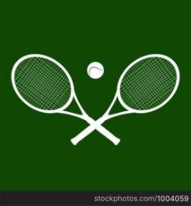 Illustration of silhouettes of rackets and a ball for tennis. Vector element for your creativity. Illustration of silhouettes of rackets and a ball for tennis