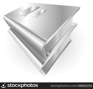 Illustration of silver metallic books