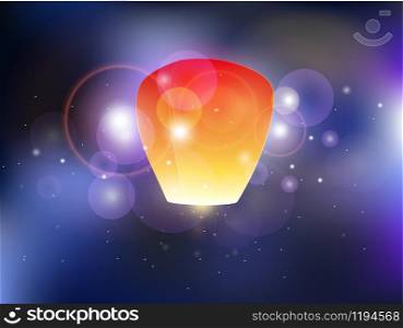 Illustration of sky lanterns and sparkles for your creativity