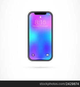 Illustration of smartphone display. Full screen display,  smartphone, trend. Mobile technology concept. Can be used for topics like new technology, smart electronics, infinity display