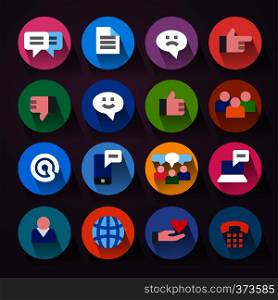 illustration of social media and network icons set. social media icons set