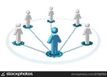 illustration of social networking on white background
