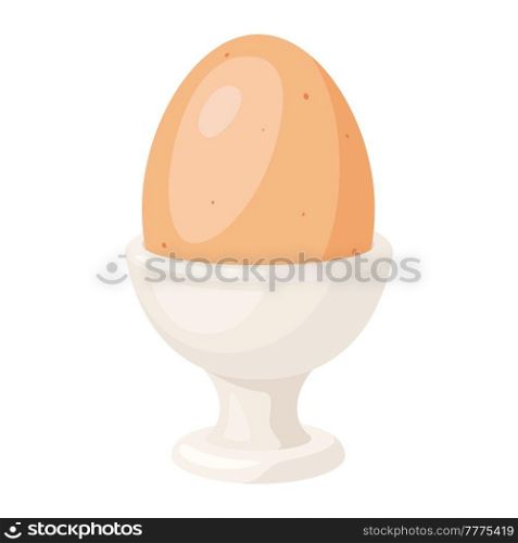 Illustration of soft boiled chicken egg in holder. Image for gastronomy, food and agricultural industries.. Illustration of soft boiled chicken egg in holder. Image for food and agricultural industries.