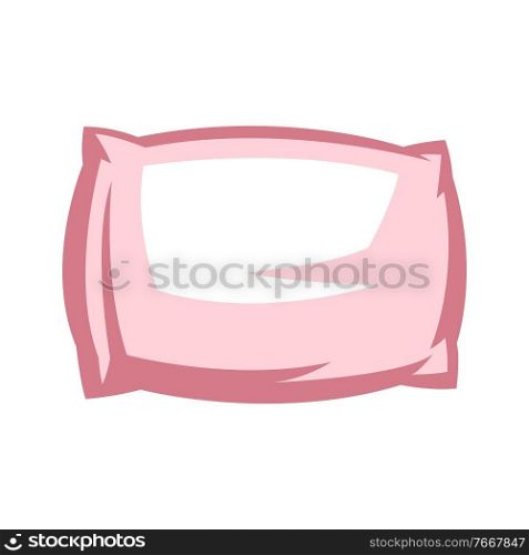 Illustration of soft pillow. Icon, emblem or label for for sleep products.. Illustration of soft pillow.