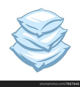 Illustration of soft pillow stack. Icon, emblem or label for for sleep products.. Illustration of soft pillow stack.