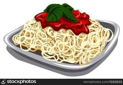 illustration of spaghetti and pasta with tomato sauce. pasta with tomato sauce