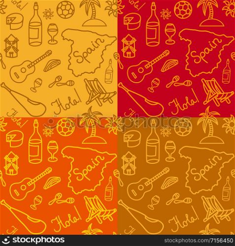 illustration of spanish culture seamless pattern background . spanish seamless pattern