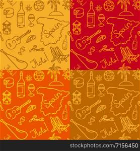 illustration of spanish culture seamless pattern background . spanish seamless pattern