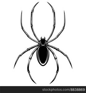 Illustration of spider. Design element for logo, label, sign, emblem, poster. Vector illustration