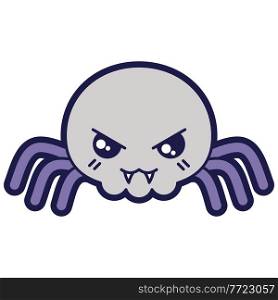 Illustration of spider in cartoon style. Happy Halloween angry character. Symbol of holiday in comic style.. Illustration of spider in cartoon style. Happy Halloween angry character.