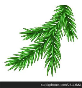 Illustration of spruce branch. Merry Christmas or Happy New Year decoration.. Illustration of spruce branch.