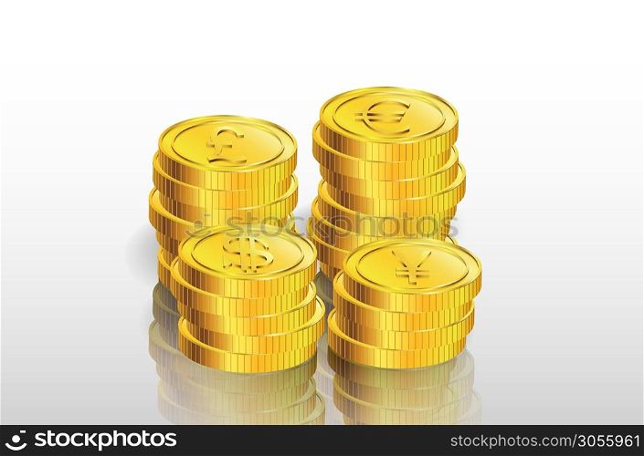 Illustration of stack of gold coin