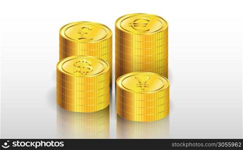 Illustration of stack of gold coin