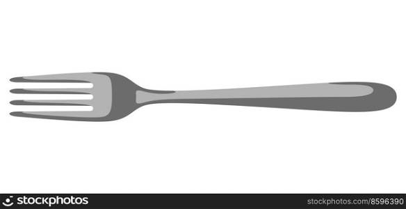 Illustration of steel fork. Stylized kitchen and restaurant utensil.. Illustration of steel fork. Kitchen and restaurant utensil.