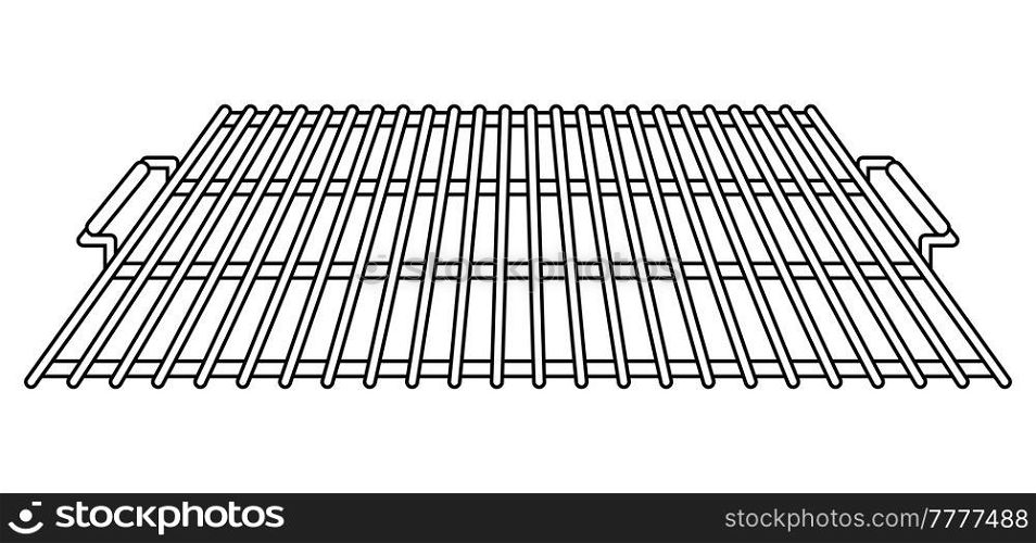 Illustration of steel grill grate. Stylized bbq kitchen and restaurant utensil.. Illustration of steel grill grate. Stylized kitchen and restaurant utensil.