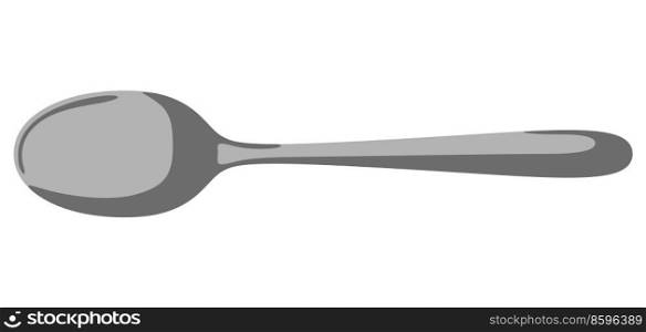 Illustration of steel spoon. Stylized kitchen and restaurant utensil.. Illustration of steel spoon. Kitchen and restaurant utensil.