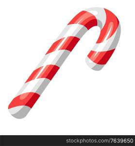 Illustration of striped candy. Merry Christmas or Happy New Year decoration.. Illustration of striped candy.