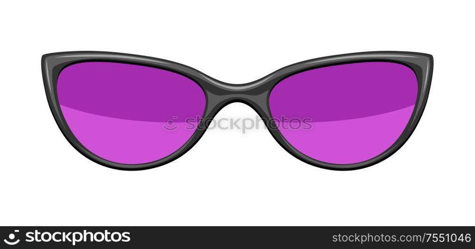 Illustration of stylish sunglasses. Colorful bright abstract fashionable accessory.. Illustration of stylish sunglasses.