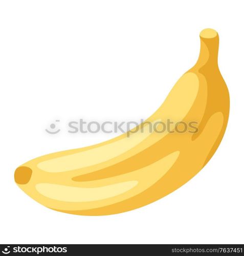 Illustration of stylized banana. Icon in carton style.. Illustration of stylized banana.