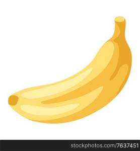 Illustration of stylized banana. Icon in carton style.. Illustration of stylized banana.