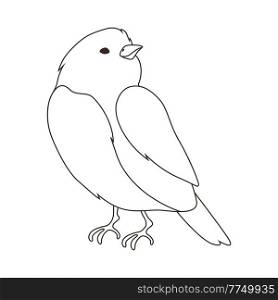 Illustration of stylized bird. Image of wild birdie in linear style. Vector icon.. Illustration of stylized bird. Image of wild birdie in linear style.