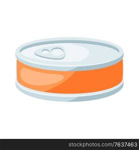 Illustration of stylized canned food. Icon in carton style.. Illustration of stylized canned food.
