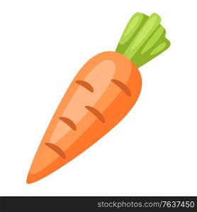 Illustration of stylized carrot. Icon in carton style.. Illustration of stylized carrot.