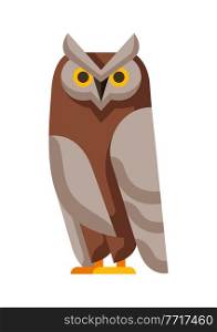 Illustration of stylized owl. Image of wild bird in simple style. Vector icon.. Illustration of stylized owl. Image of wild bird in simple style.