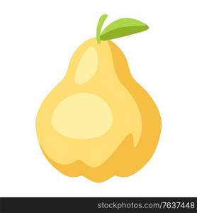 Illustration of stylized pear. Icon in carton style.. Illustration of stylized pear.
