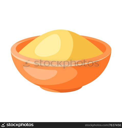 Illustration of stylized plate of porridge. Icon in carton style.. Illustration of stylized plate of porridge.