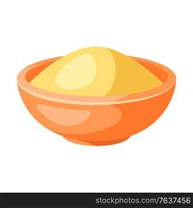 Illustration of stylized plate of porridge. Icon in carton style.. Illustration of stylized plate of porridge.