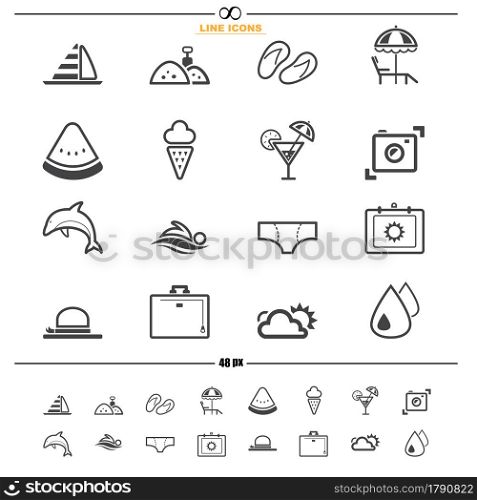 illustration of summer icons