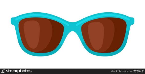 Illustration of sunglasses. Summer fashion accessory for holiday or vacation. Stylized icon.. Illustration of sunglasses. Summer fashion accessory for holiday or vacation.