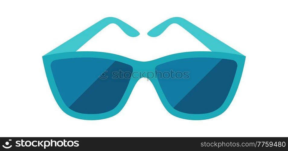 Illustration of sunglasses. Summer image for holiday or vacation. Stylized icon.. Illustration of sunglasses. Summer image for holiday or vacation.