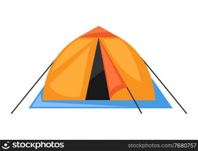 Illustration of tent. Adversting icon or image for travel industry and business.