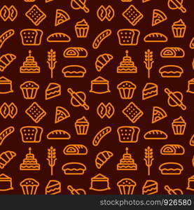 illustration of the bakery and bread seamless pattern. bakery seamless pattern