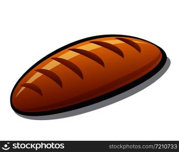 illustration of the baking bread loaf on a white background. bread loaf
