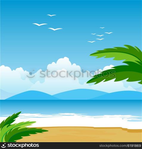 Illustration of the beach and epidemic deathes on tropical coast