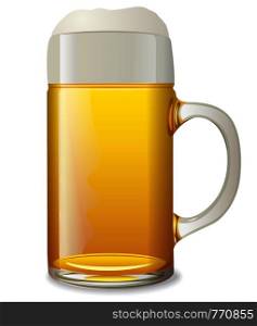 illustration of the beer mug on the white background. beer mug
