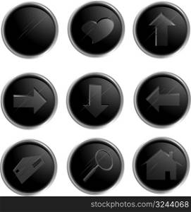 Illustration of the black spheric web buttons