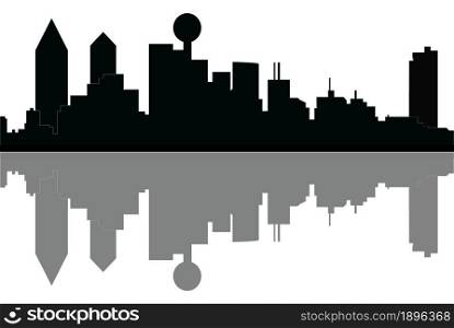 illustration of the city skyline dallas in black and white. dallas city skyline illustration