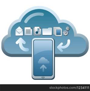 illustration of the cloud service storage technology icon. cloud service icon