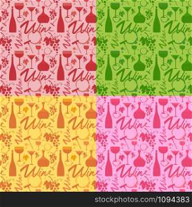 illustration of the colorful wine seamless patterns. wine seamless patterns