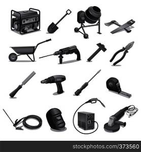 illustration of the construction work tools and equipment. construction work tools