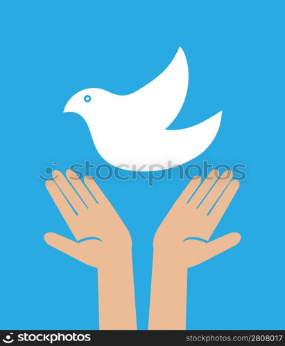 illustration of the dove in hand